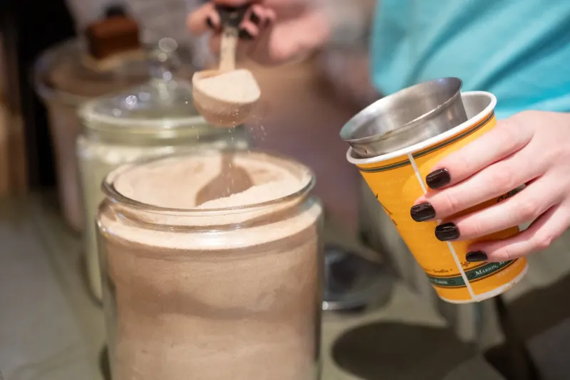 Jar of coffee beans