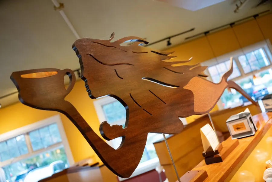Mermaid sculpture over the counter