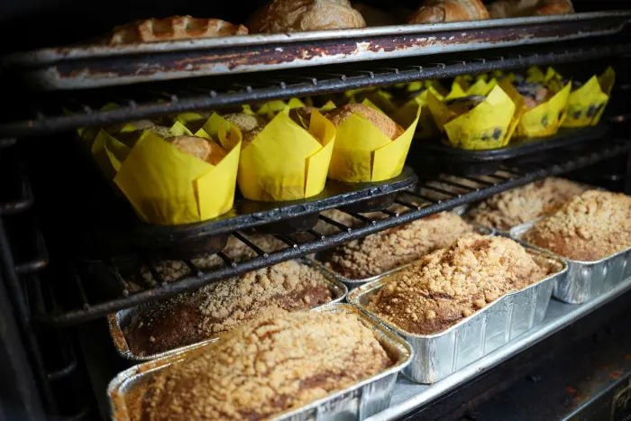 Muffins on a tray