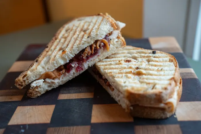 Wraps and panini on a board